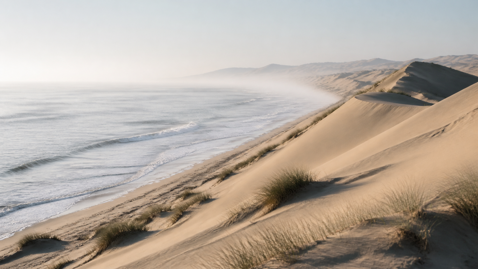 Dunes meeting the Atlantic coast near Swakopmund